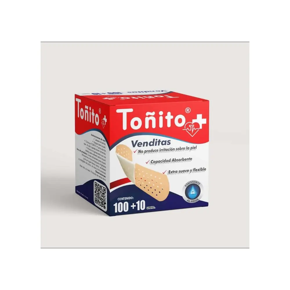 TOÑITO Venditas resistentes al agua | SKU: TONITO-VENDITAS | Caja x 100 + 10 unidades